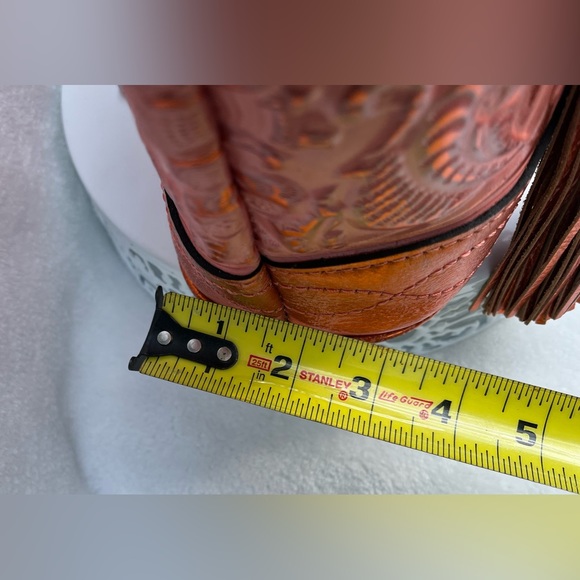 Patricia Nash Zorita Satchel Metallic Burnished Tooled Leather Purse - Picture 12 of 14